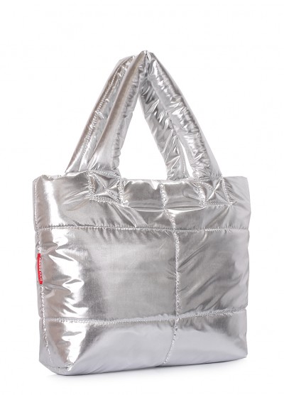 Серебряная стеганая сумка Fluffy
