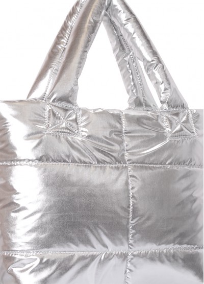 Серебряная стеганая сумка Fluffy