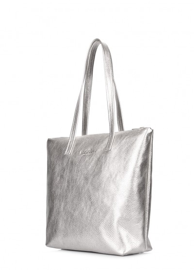 Серебряная кожаная сумка Secret
